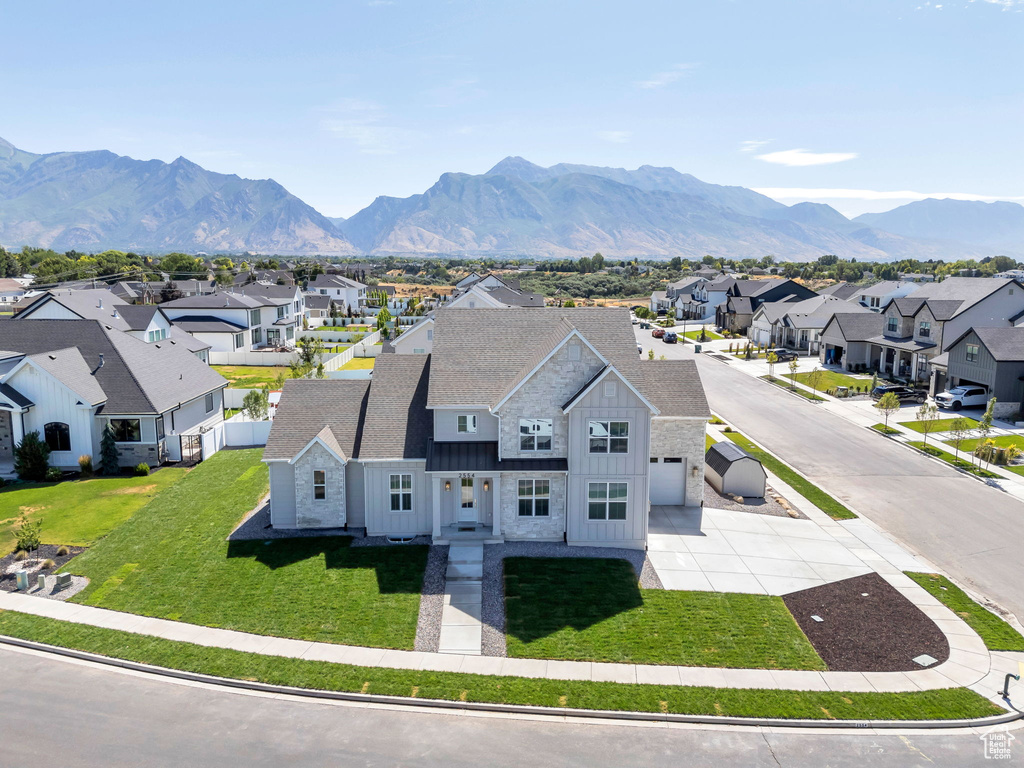 Mountain view with nearby suburban area