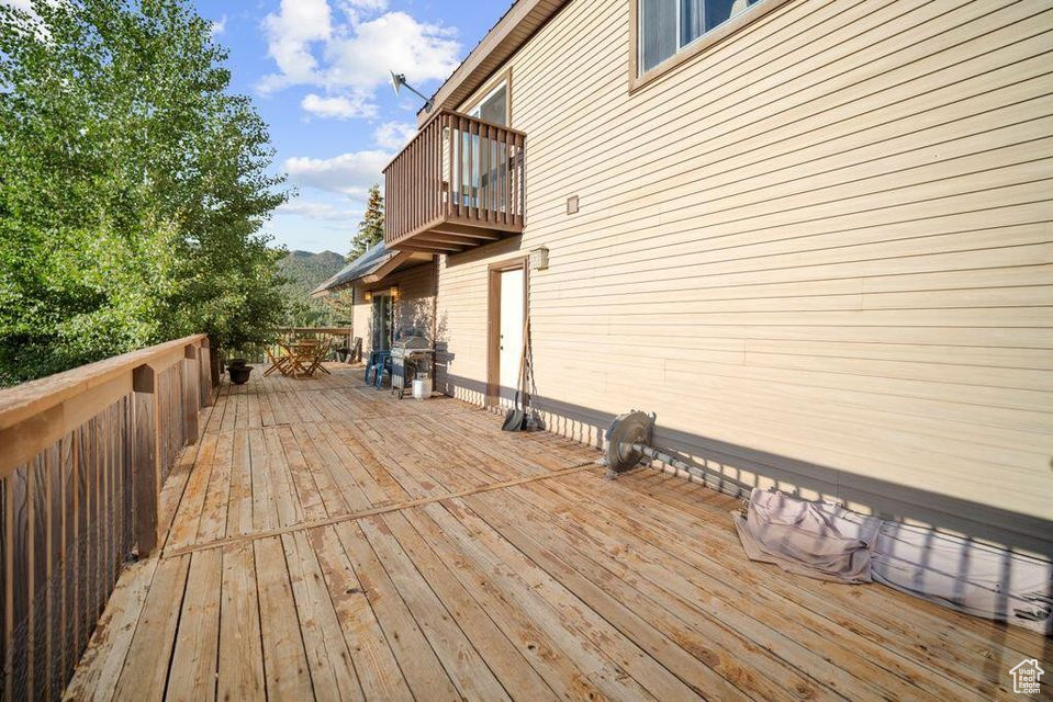 View of wooden deck