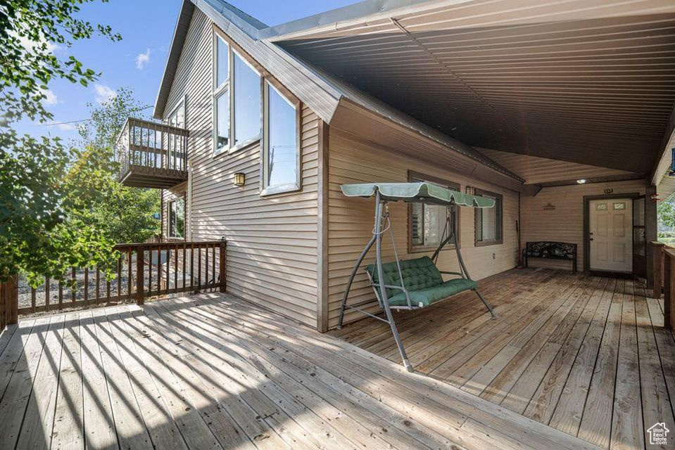 View of wooden deck
