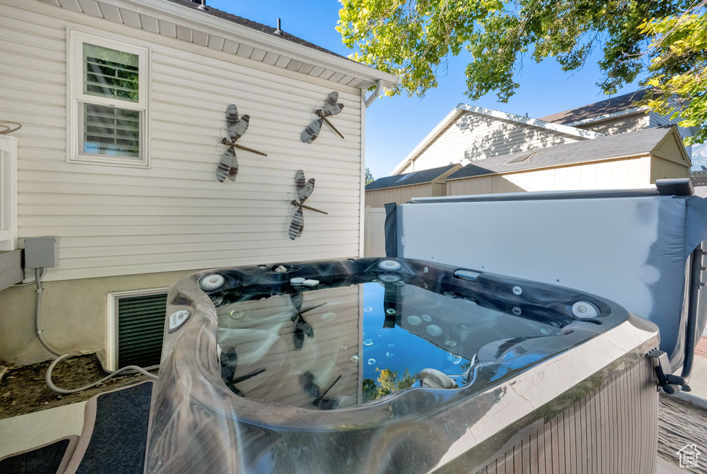 Exterior view of a hot tub