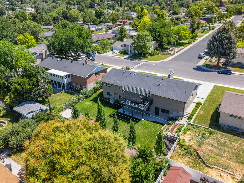 Aerial view of residential area