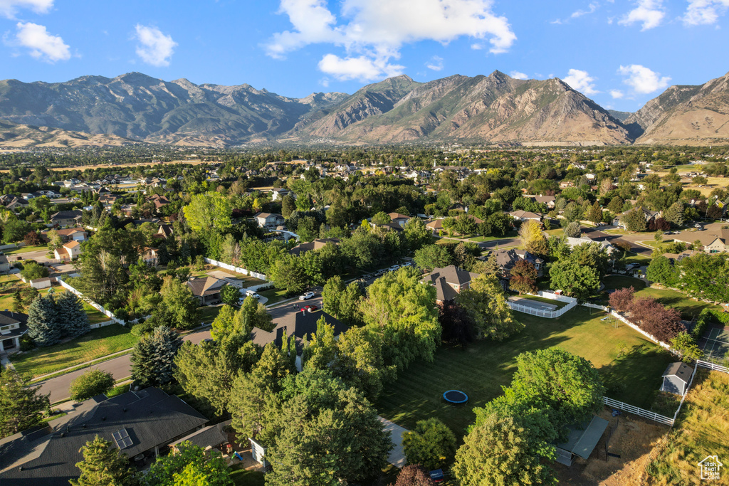 Mountain view with nearby suburban area