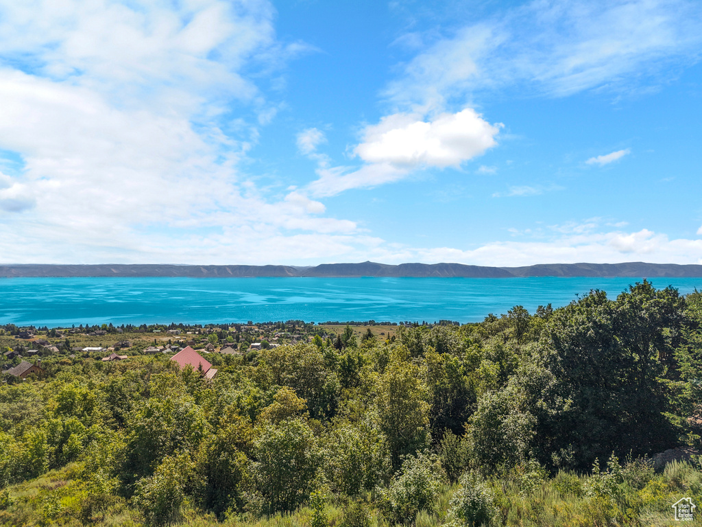 Water view featuring mountains