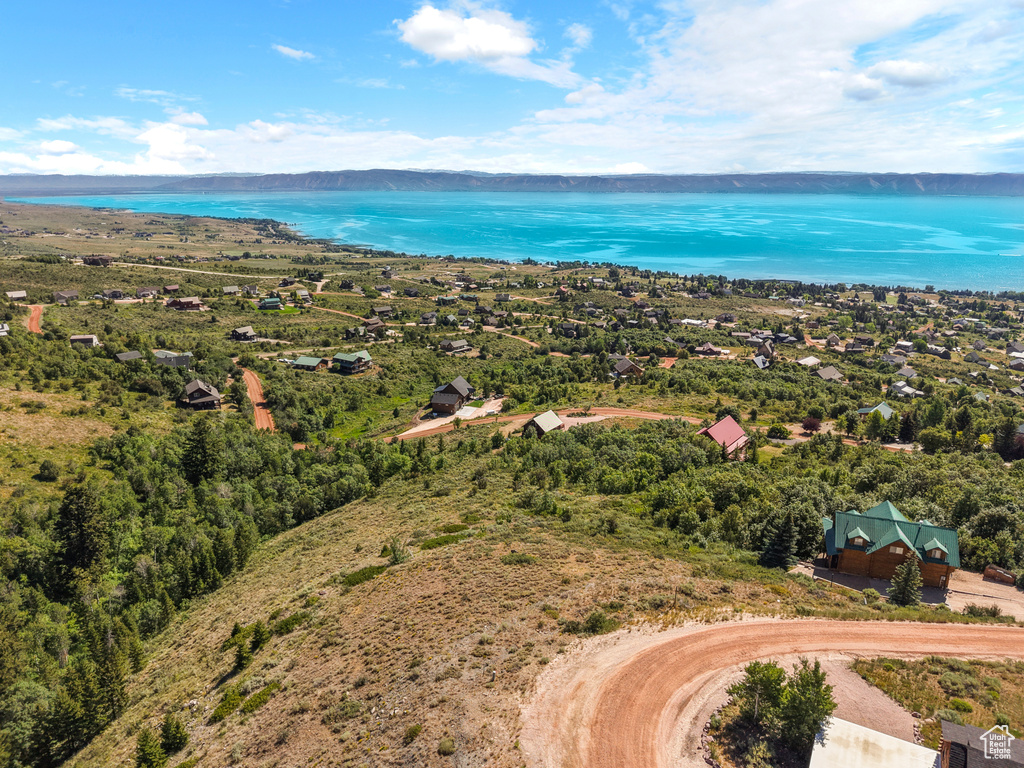 Aerial view of a large body of water