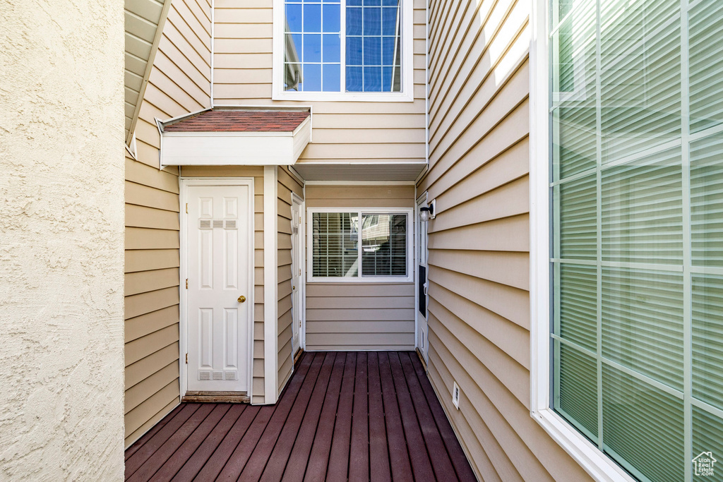 View of exterior entry