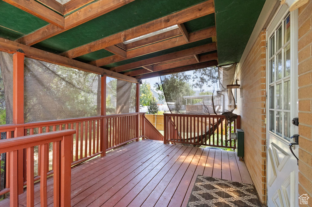View of wooden deck