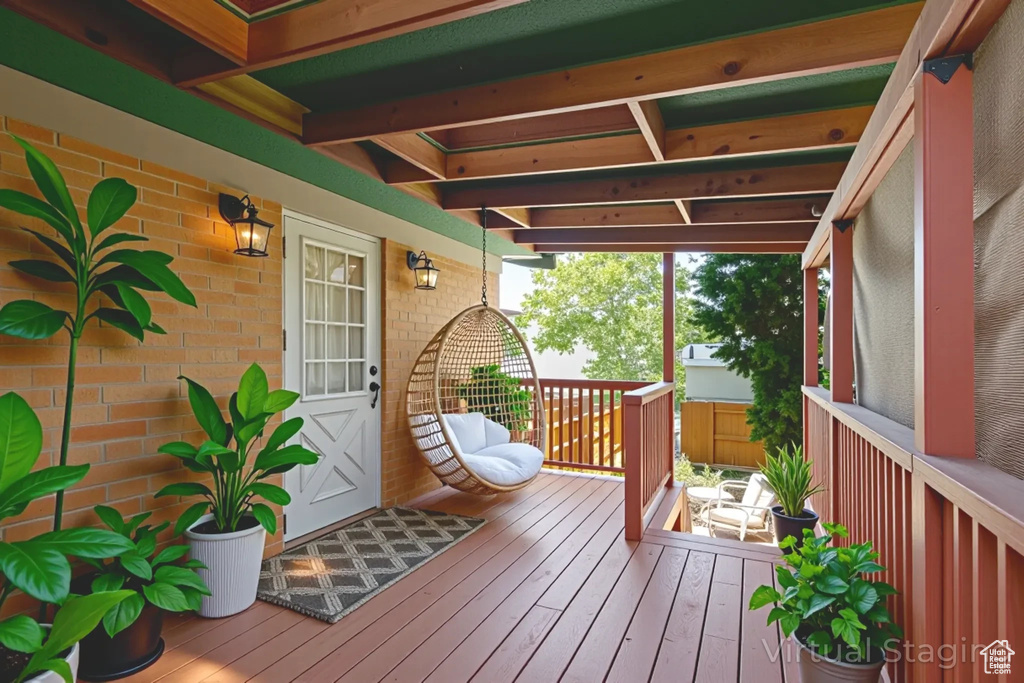View of wooden porch