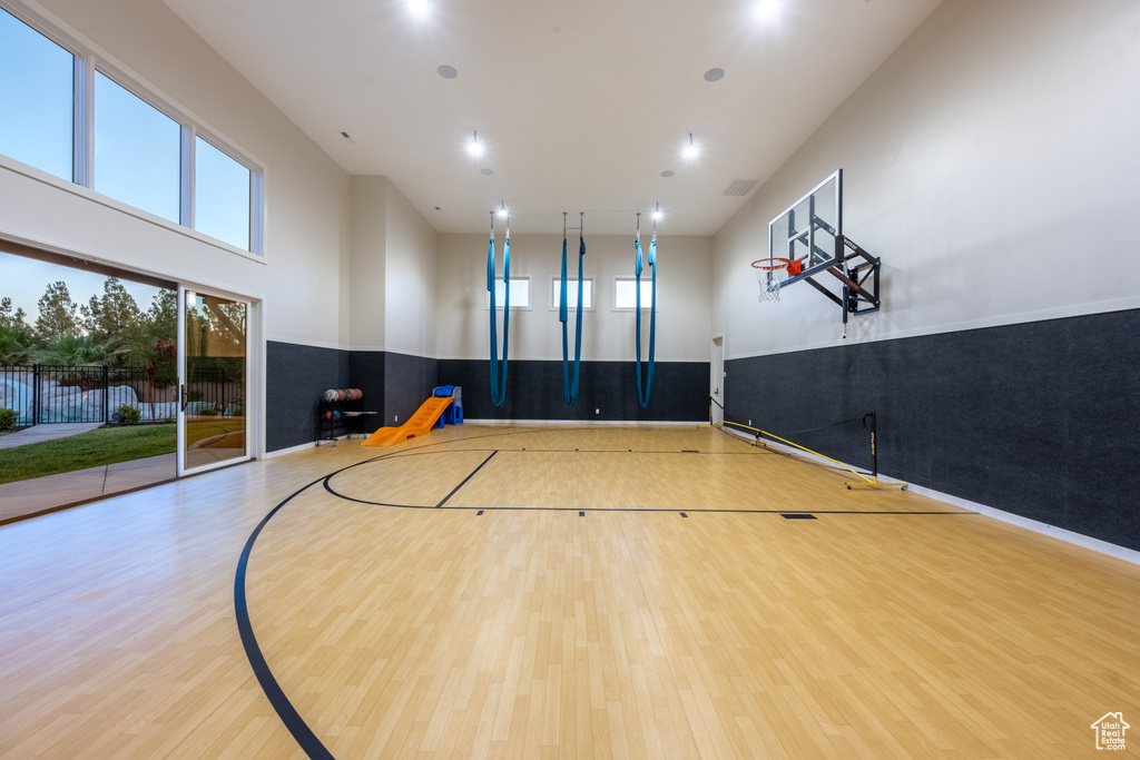 View of sport court featuring community basketball court