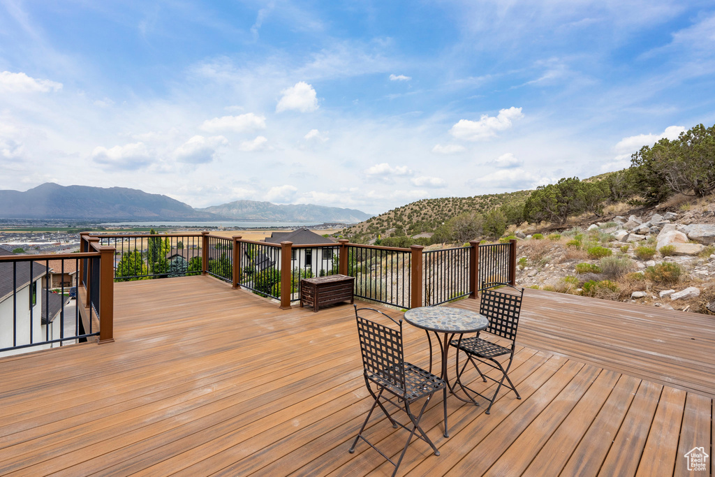 Deck with a mountain view