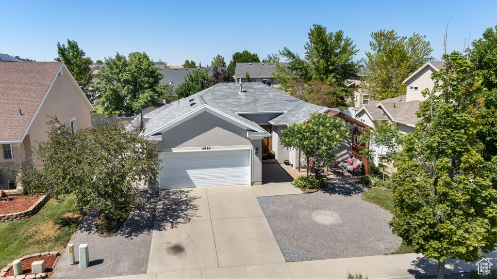 Aerial perspective of suburban area