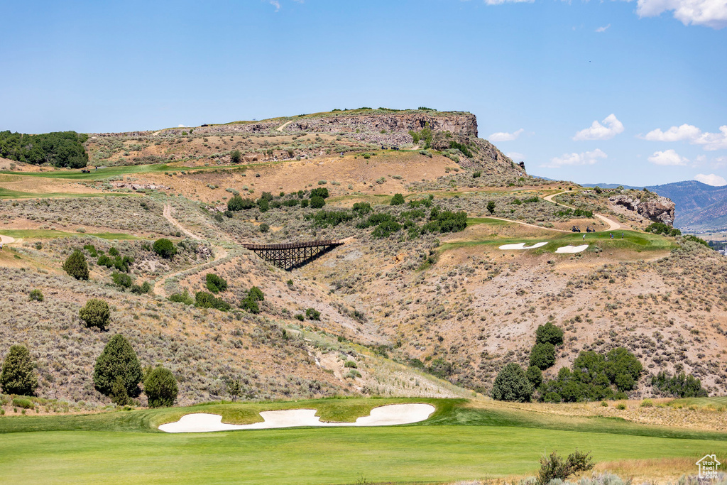 Mountain view featuring a golf course