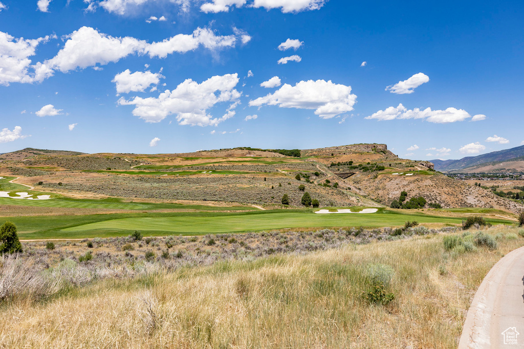 Mountain view with a golf club
