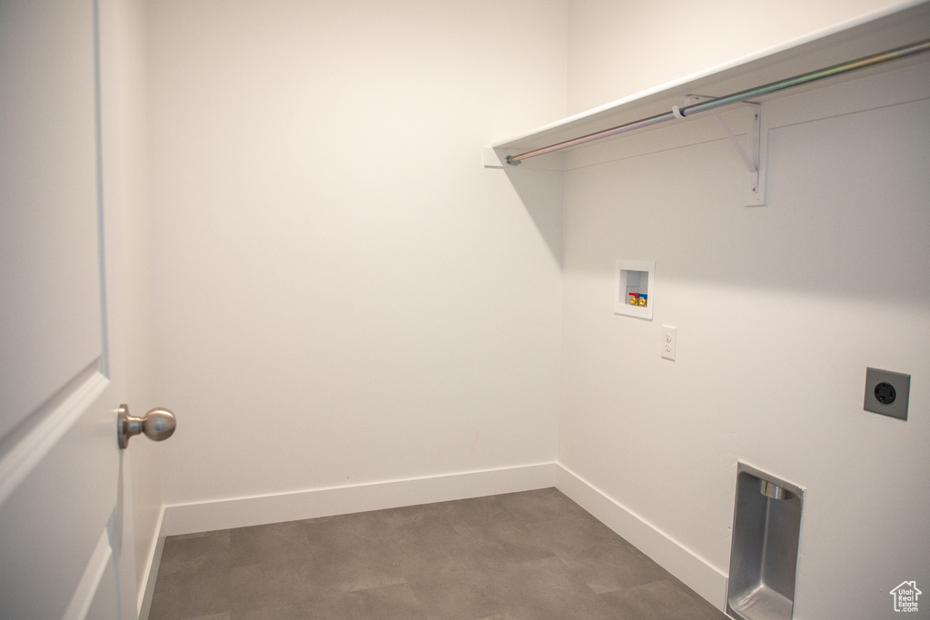 Laundry area featuring washer hookup and hookup for an electric dryer