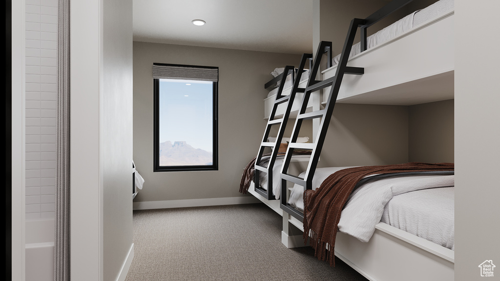 Bedroom featuring carpet and recessed lighting
