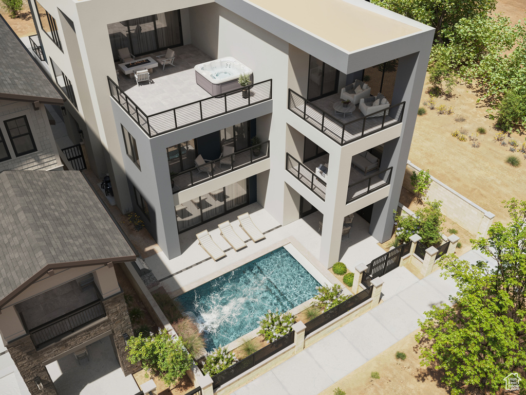 View from above of property