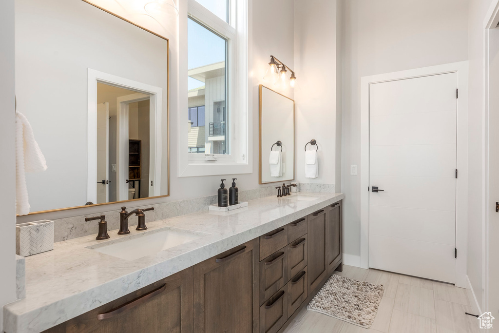 Full bathroom with double vanity
