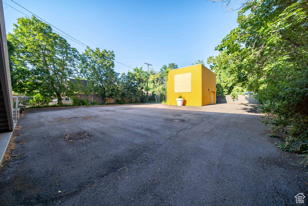 View of garage
