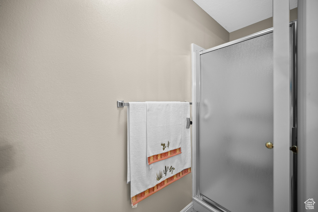 Bathroom with a shower stall