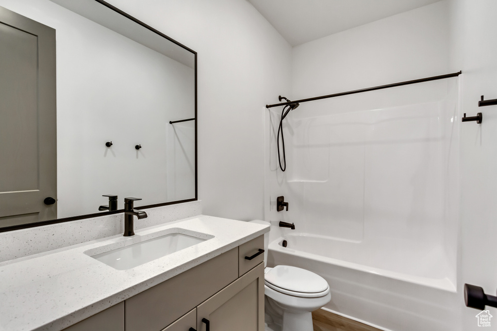 Full bathroom with vanity and shower / bathtub combination