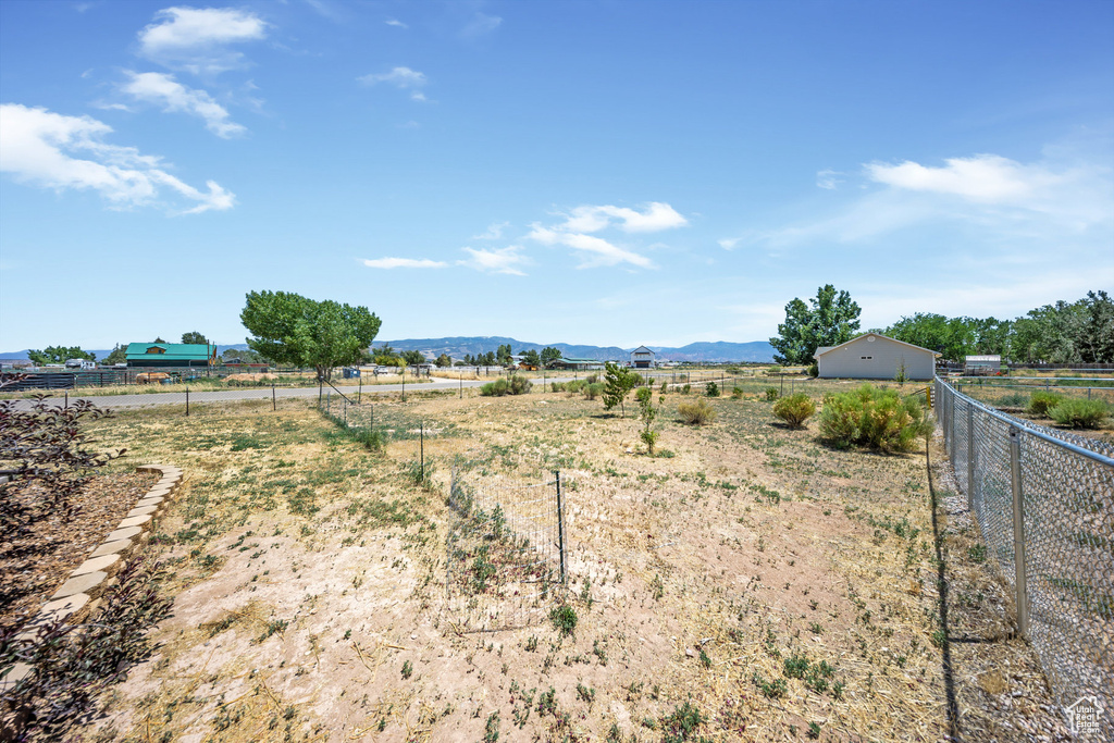 View of yard with a view of rural / pastoral area and a mountain view