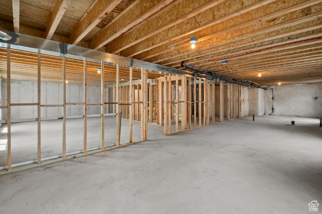 View of unfinished basement