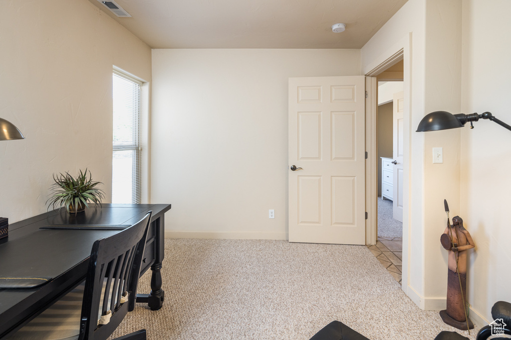 View of carpeted office space