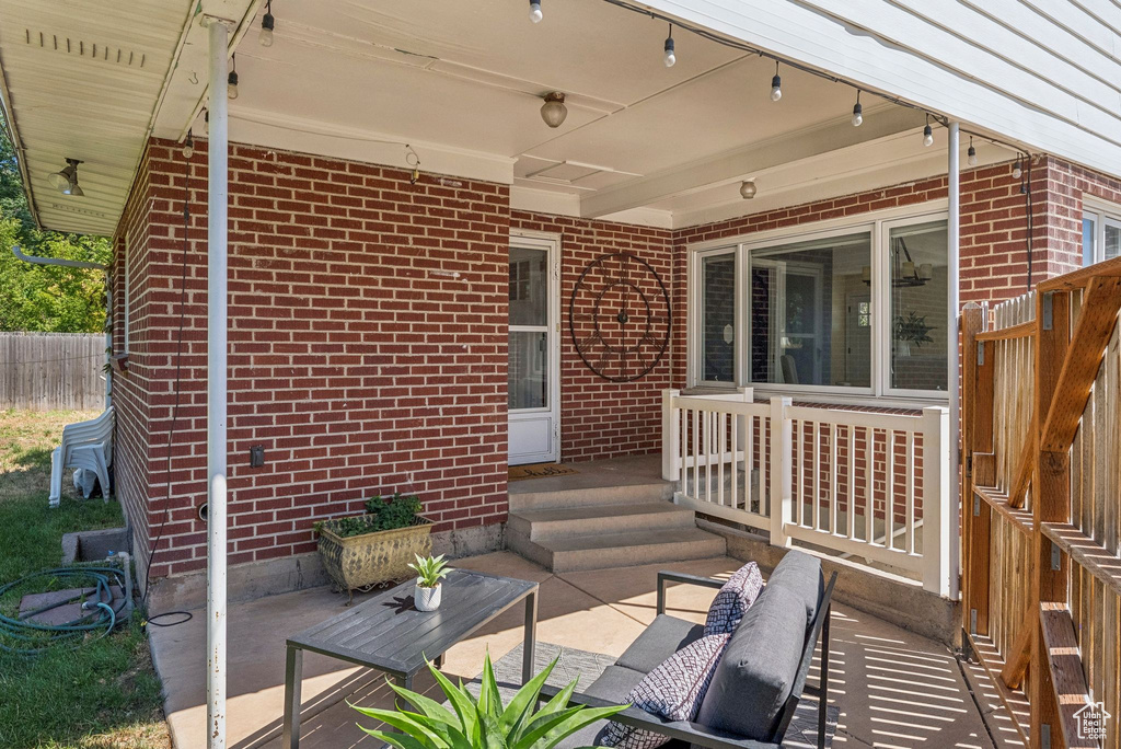 View of patio featuring an outdoor living space