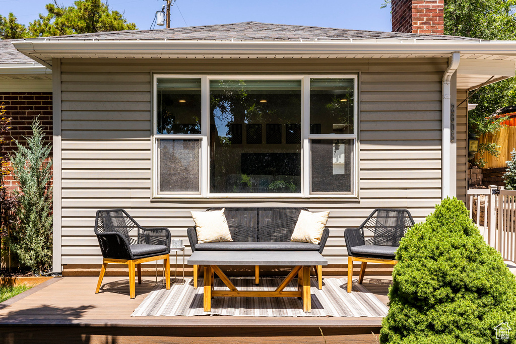 View of wooden deck