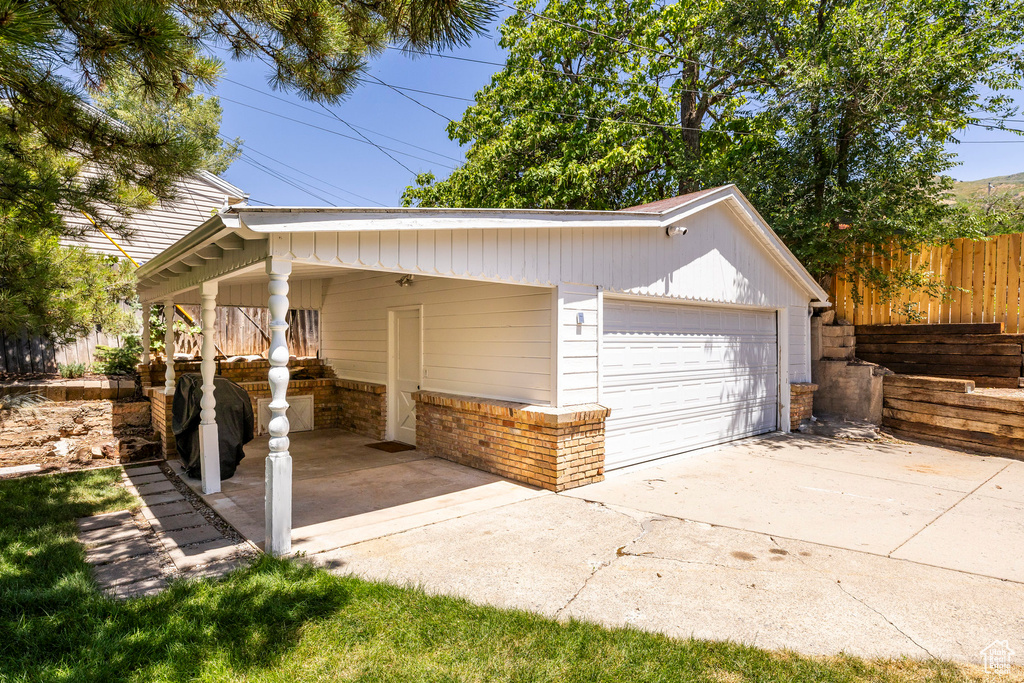 Garage with a garage