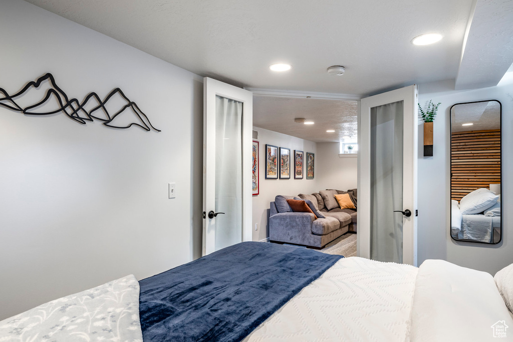 Bedroom featuring recessed lighting