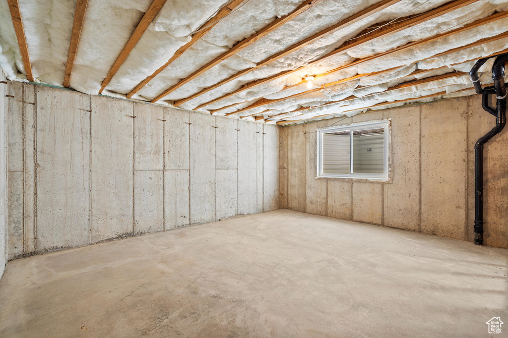 View of unfinished basement