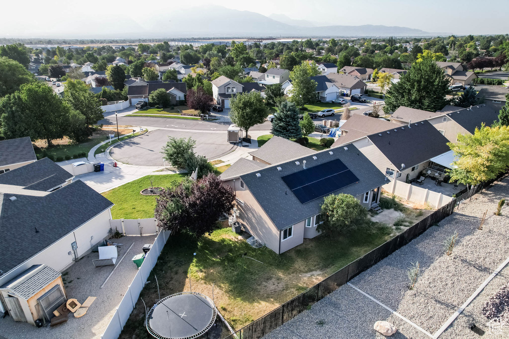 Aerial perspective of suburban area