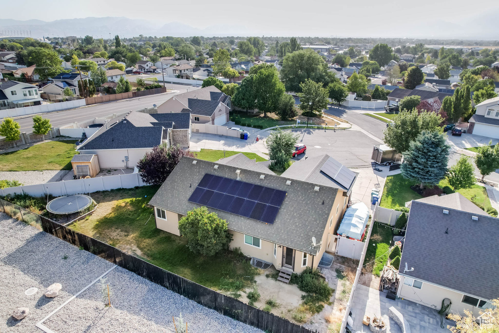 Aerial view of residential area