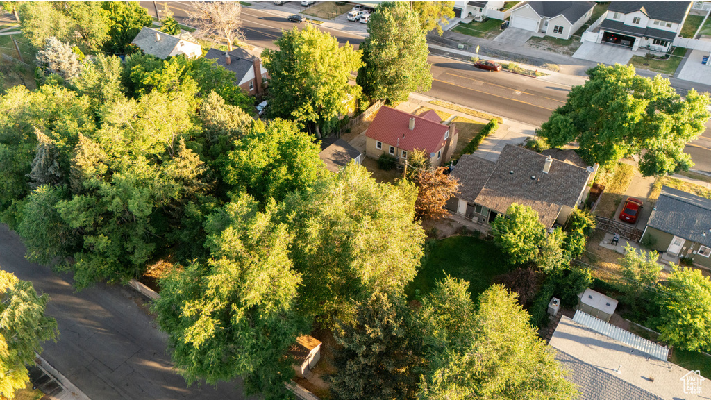 Aerial perspective of suburban area