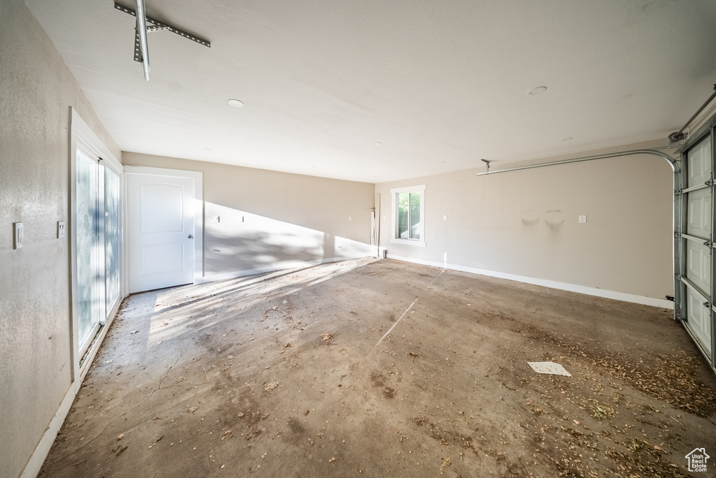 Garage with baseboards