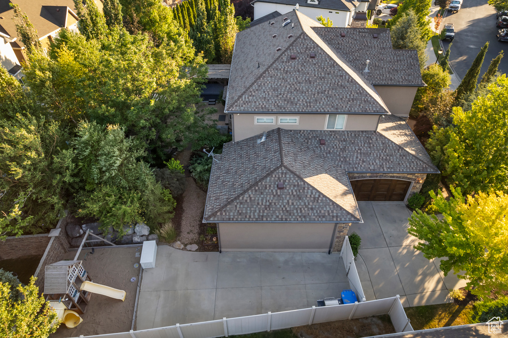 View from above of property