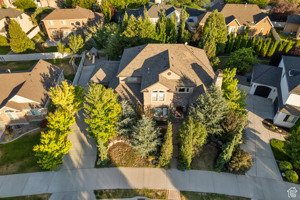 Aerial view of residential area