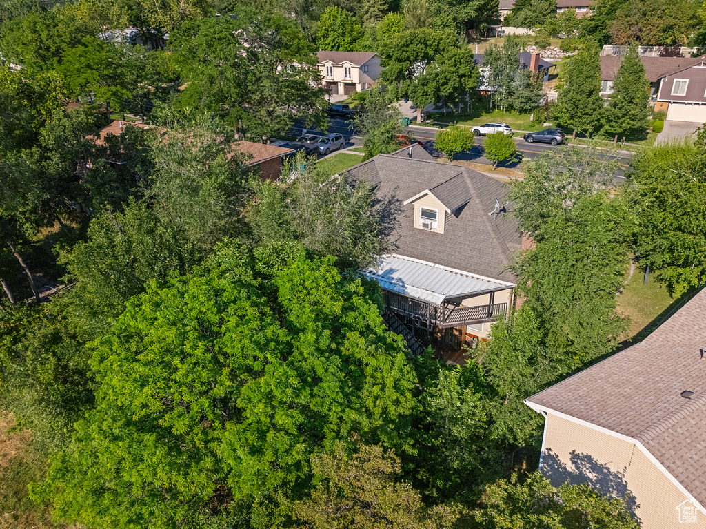 Aerial perspective of suburban area
