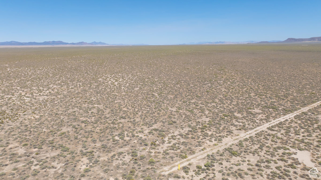 Aerial view of a mountain backdrop