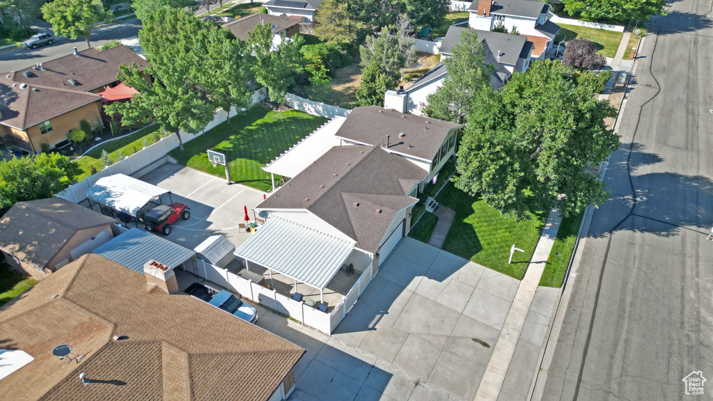 Aerial view of residential area
