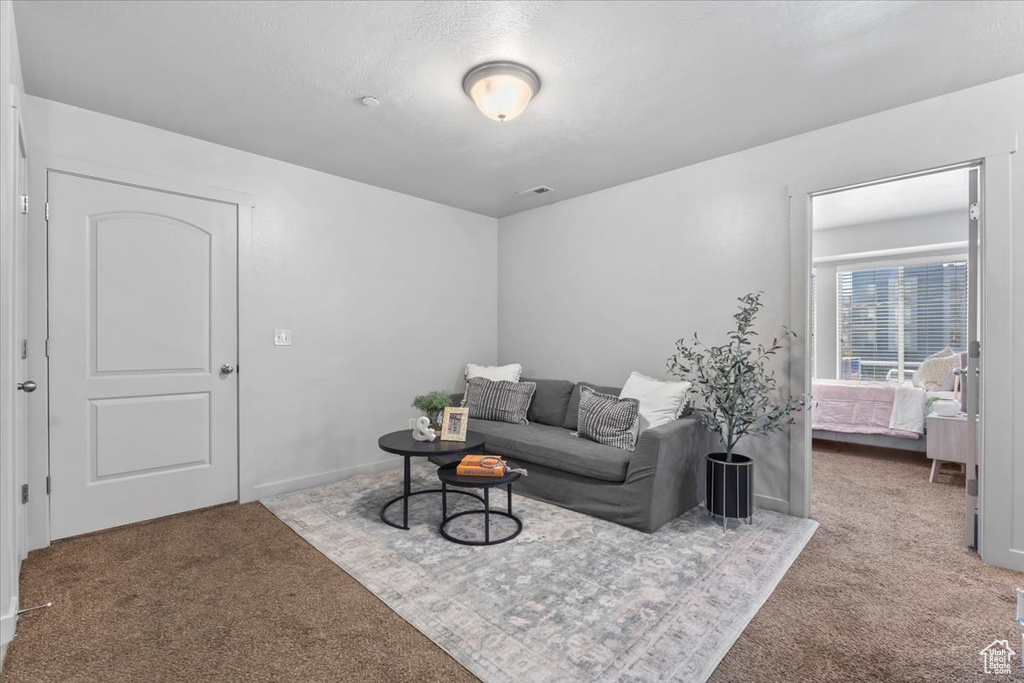View of carpeted living area