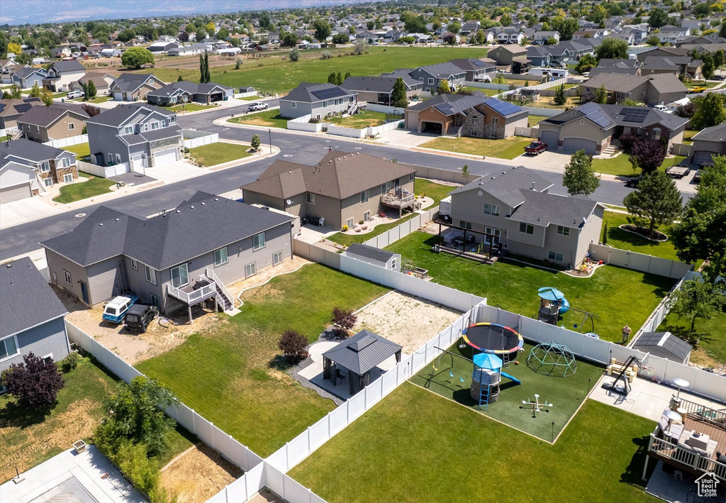 Aerial view of residential area