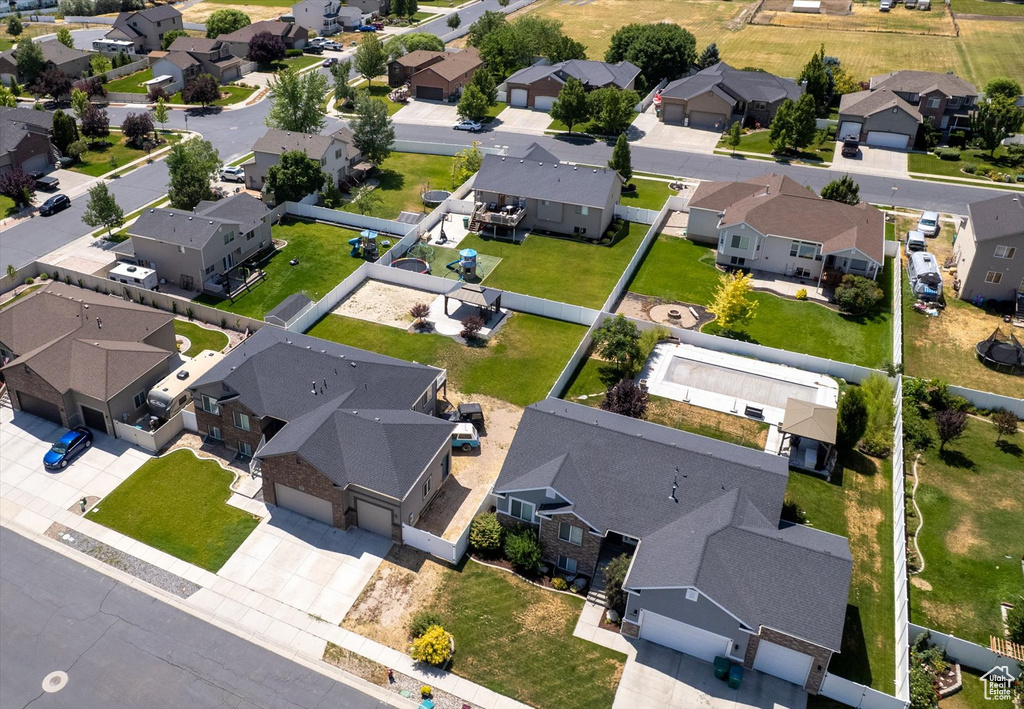 Aerial view of residential area