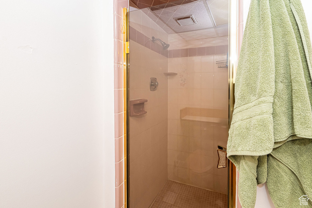 Bathroom featuring a stall shower