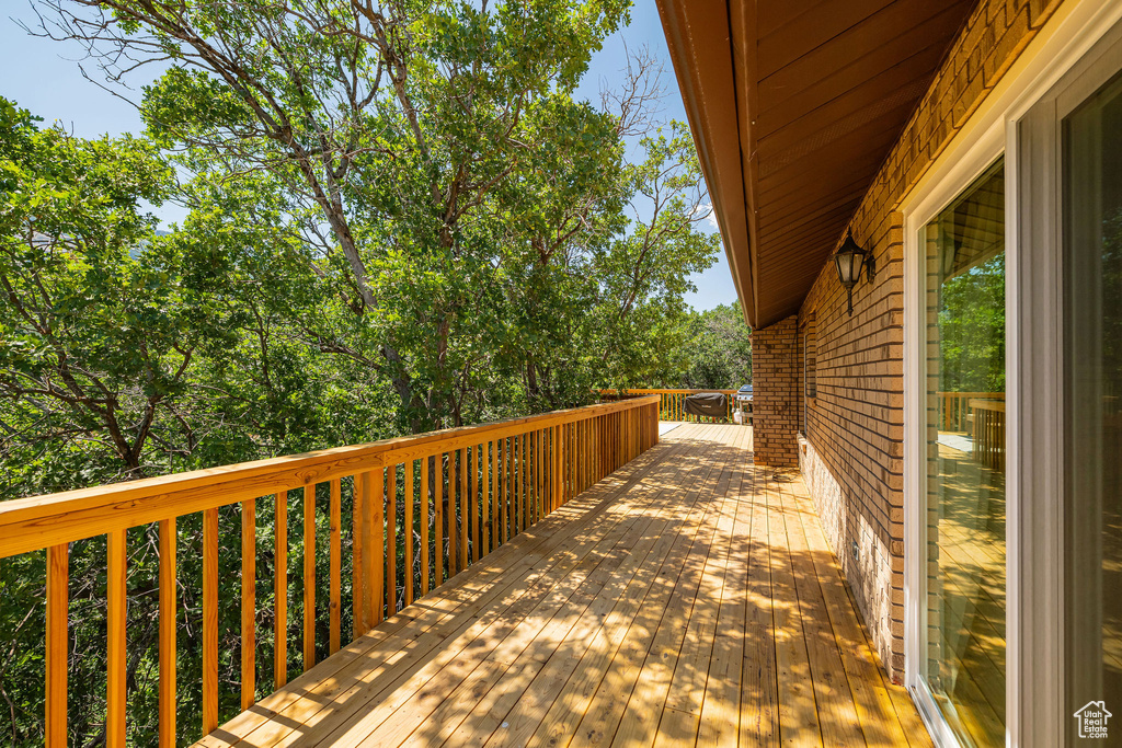 View of wooden deck