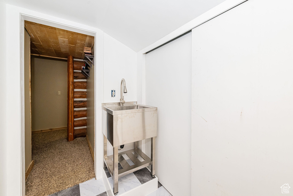 View of laundry area