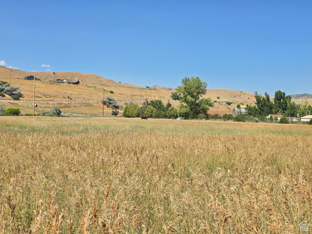 View of mountain background with rural landscape