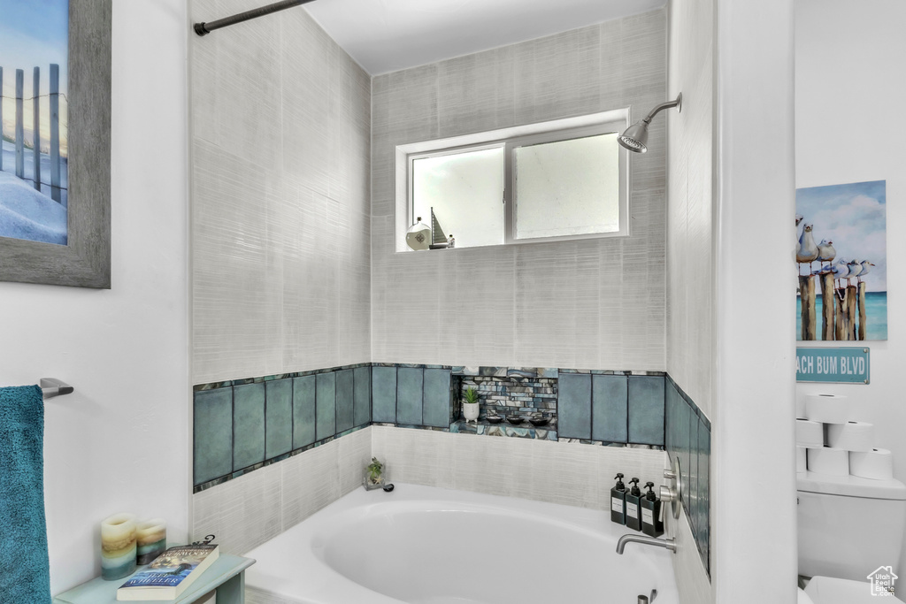 Bathroom with a garden tub
