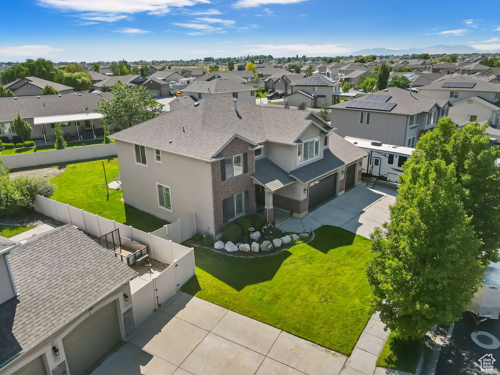 Aerial view of residential area