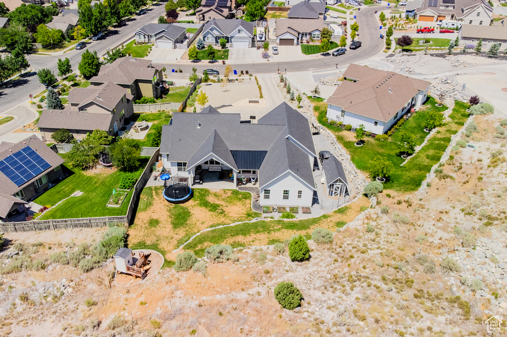 Aerial perspective of suburban area